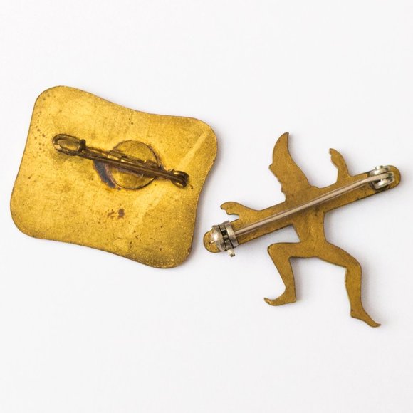 Lot of 2 Vintage Girl Guides Pins Golden Jubilee 1960s Brownie Pixie Promise - Picture 2 of 2